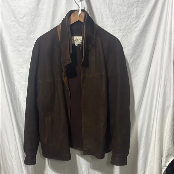 Men's Brown Leather Jacket - Picture 1 of 10
